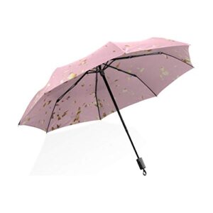 compact umbrella travel colorful retro cute art painting windproof kids folding umbrella rain & wind resistant compact and lightweight for business and travels