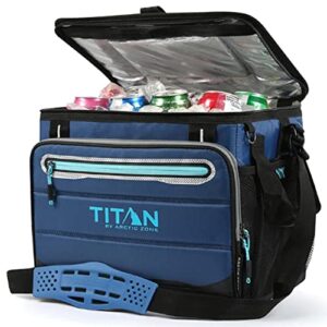 titan 1330878 portable fridge capacity 40 cans + ice, 5 layers of insulation, up to 2 days of ice preservation blue