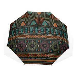 compact kids umbrella ethnic traditional geometric windproof fun compact umbrella rain & wind resistant compact and lightweight for business and travels
