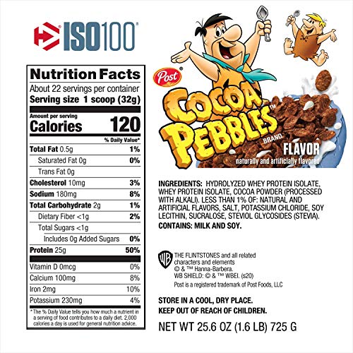 ISO100 Hydrolyzed 100 Whey Protein Isolate Cocoa Pebbles (1.4 Lbs. / 20 Servings)