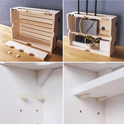 Good home White Wireless Router Storage Shelf Wall-Mounted WiFi Router Storage Box Socket Shielding Wire Finishing Wire Box Floating Shelf (Size : Inner Diameter 45cm)