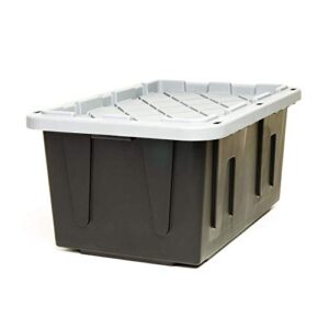 ecostorage 4427ebkdc.02 box tough recycled plastic storage container, 27 gallon, black, 2 count