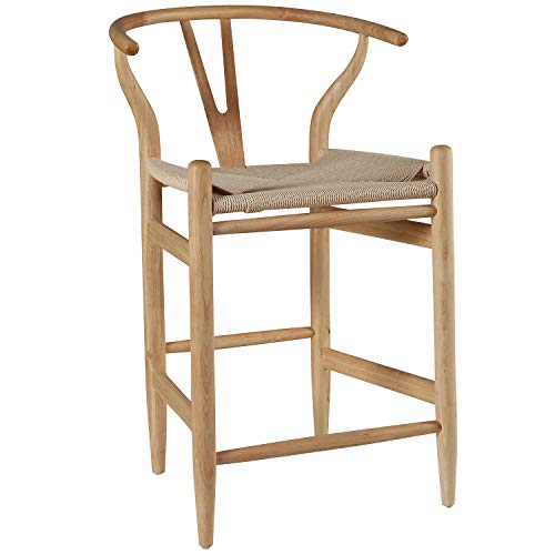 Amazon Brand – Stone & Beam Wishbone Counter-Height dining chair, 35.5"H, Birch Wood, Natural / Natural