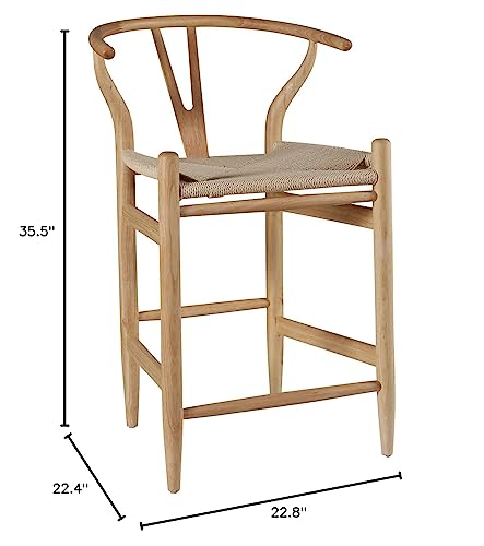 Amazon Brand – Stone & Beam Wishbone Counter-Height dining chair, 35.5"H, Birch Wood, Natural / Natural