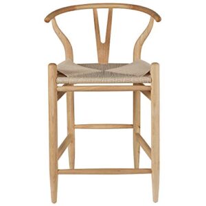 Amazon Brand – Stone & Beam Wishbone Counter-Height dining chair, 35.5"H, Birch Wood, Natural / Natural