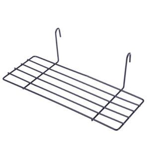 black wire storage basket rack straight shelf for grid panel display 25x10cm