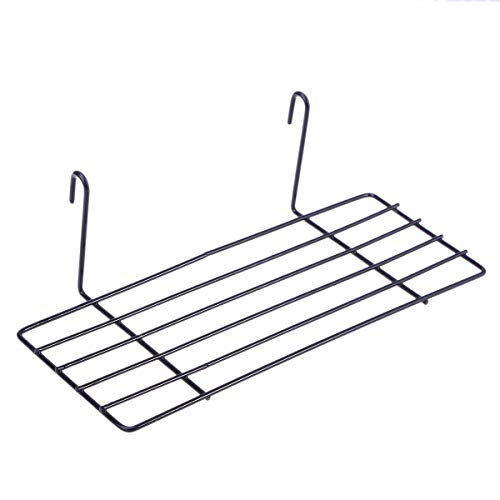 Black Wire Storage Basket Rack Straight Shelf for Grid Panel Display 25x10cm