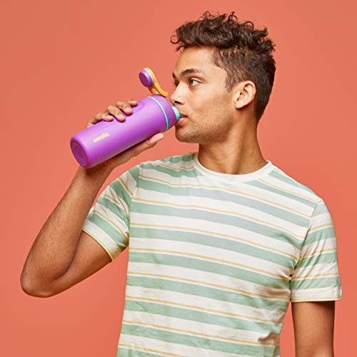 Owala Twist Insulated Stainless Steel Water Bottle for Sports and Travel, BPA-Free, 24-Ounce, Shy Marshmallow