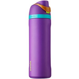 owala freesip insulated stainless steel water bottle with straw for sports and travel, bpa-free, 24-ounce, hint of grape