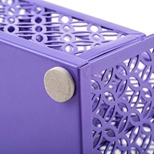 Annova Mesh Desk Organizer Office with 7 Compartments + Drawer/Desk Tidy Candy/Pen Holder/Multifunctional Organizer - Purple