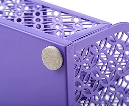 Annova Mesh Desk Organizer Office with 7 Compartments + Drawer/Desk Tidy Candy/Pen Holder/Multifunctional Organizer - Purple