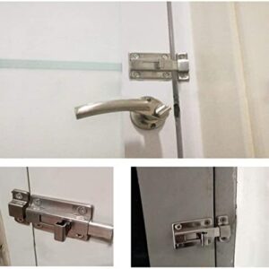 Door Bolts, 2 Pieces Stainless Steel Latch Sliding Door Lock, Surface Mounted Slide Bolt for All Types of Internal Doors