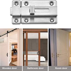 Door Bolts, 2 Pieces Stainless Steel Latch Sliding Door Lock, Surface Mounted Slide Bolt for All Types of Internal Doors