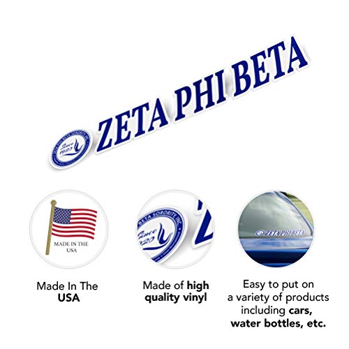 Zeta Phi Beta Name Logo Vinyl Decal Laptop Water Bottle Car Scrapbook (V2 8 Inch Sticker)