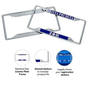 Zeta Phi Beta Sorority Crest Seal Metal License Plate Frame for Front or Back of Car Officially Licensed (Crest LP Frame)