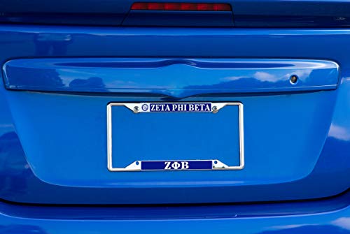 Zeta Phi Beta Sorority Crest Seal Metal License Plate Frame for Front or Back of Car Officially Licensed (Crest LP Frame)