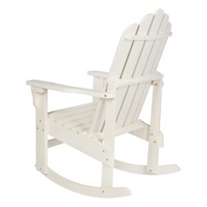 Shine Company 4699EW Marina Adirondack Porch Rocker | Indoor/Outdoor Wood Rocking Chair – Eggshell White
