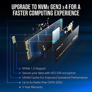 PNY CS2130 2TB M.2 PCIe NVMe Gen3 x4 Internal Solid State Drive (SSD), Read up to 3,500 - M280CS2130-2TB-RB