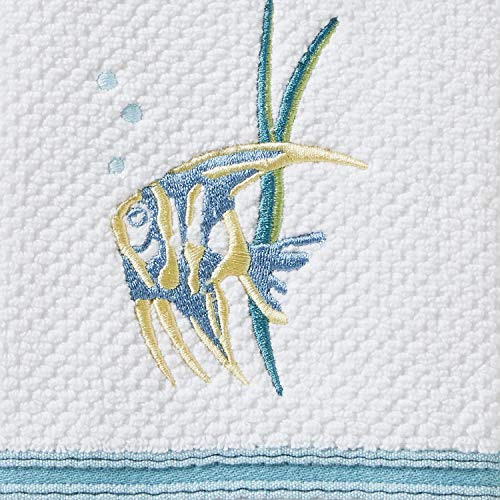 SKL Home by Saturday Knight Ltd. Ocean Watercolor Hand Towel, White (2-Pack), 16 x 26"