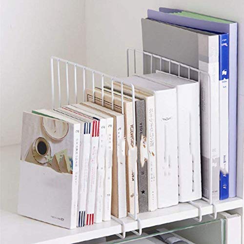 Hxytech Shelf Dividers, Set of 8 Vertical Metal Organizer Separators for Wood Shelf Wardrobe Cabinets Kitchen Office Sweater New and Improved, White