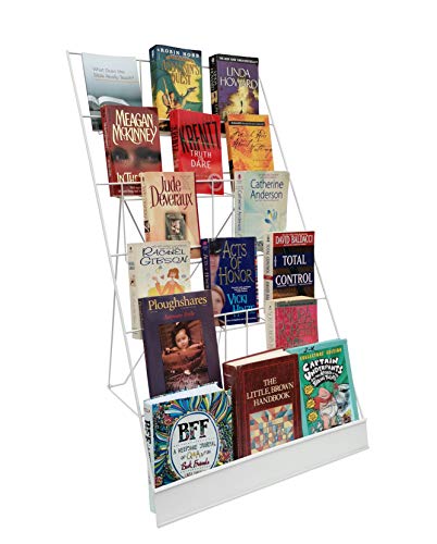 FixtureDisplays® 6-Tier White 18" Wide Wire Tabletop Display Rack Greeting Card Rack Book CD DVD Stand Tile Sample Literature Countertop Showcase 119352-WHT-NPF