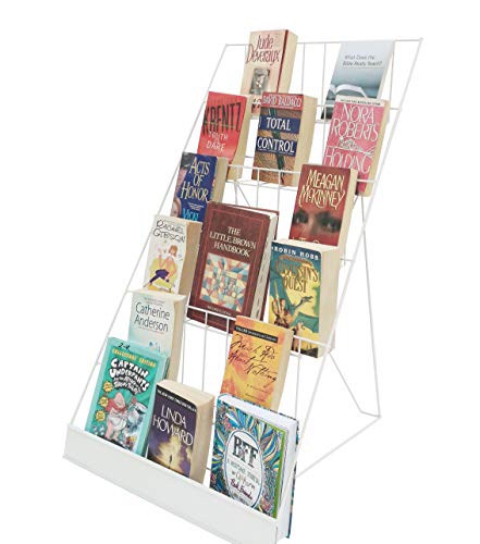 FixtureDisplays® 6-Tier White 18" Wide Wire Tabletop Display Rack Greeting Card Rack Book CD DVD Stand Tile Sample Literature Countertop Showcase 119352-WHT-NPF