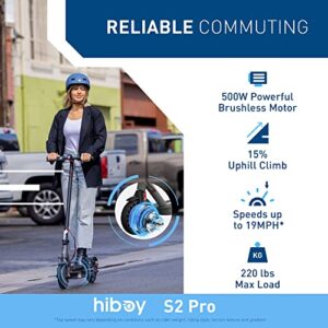 Hiboy S2 Pro Electric Scooter, 500W Motor, 10" Solid Tires, 25 Miles Range, 19 Mph Folding Commuter Electric Scooter for Adults