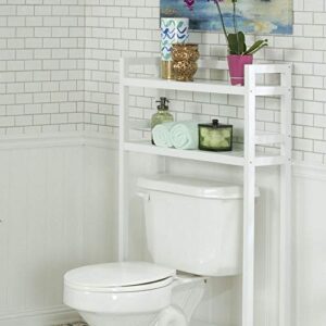 48" White 2-Tier Contemporary Bathroom Space Saver Shelf