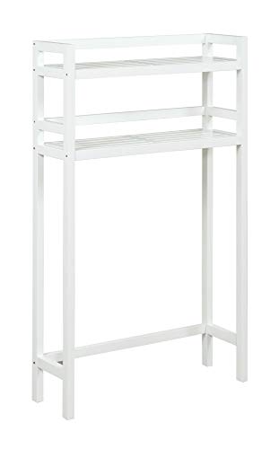 48" White 2-Tier Contemporary Bathroom Space Saver Shelf