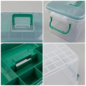 Rinboat Family Plastic Storage Bin with Lid, Medicine Box Lockable Compartment Container, 1 Pack