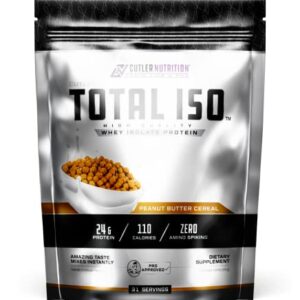 Cutler Nutrition Total ISO Whey Isolate Protein Powder: Best Tasting Whey Protein Shake Featuring 100% Whey Protein Isolate, Perfect Post Workout Protein Powder Mix, Peanut Butter Cereal, 2 Pounds