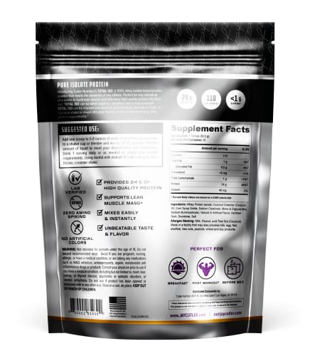 Cutler Nutrition Total ISO Whey Isolate Protein Powder: Best Tasting Whey Protein Shake Featuring 100% Whey Protein Isolate, Perfect Post Workout Protein Powder Mix, Peanut Butter Cereal, 2 Pounds