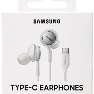 Samsung AKG Stereo Earbud USB-C Headset with In-Line Mic - White (Renewed)