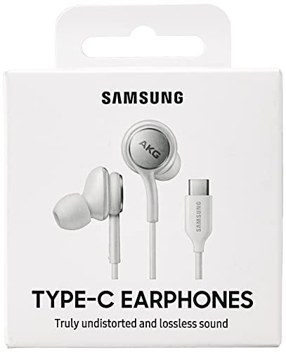 Samsung AKG Stereo Earbud USB-C Headset with In-Line Mic - White (Renewed)