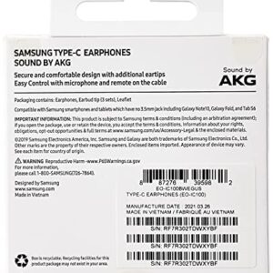 Samsung AKG Stereo Earbud USB-C Headset with In-Line Mic - White (Renewed)