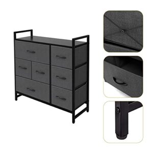 AZL1 Life Concept Storage Dresser Furniture Unit - Large Standing Organizer Chest for Bedroom, Office, Living Room, and Closet - 7 Drawers Removable Fabric Bins - Dark Grey