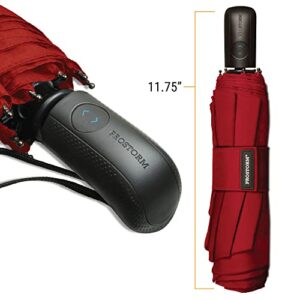 Prostorm Windproof Deep Dome Double Vented Travel Umbrella with Automatic Open & Close Pro Storm (Red)