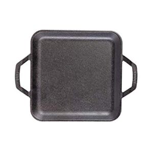 lodge chef collection 11 inch cast iron chef style square griddle. handles, large cooking surface and seasoning are ready for the kitchen or campfire. made from quality materials to last a lifetime