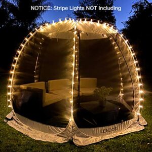 Leedor Gazebos for Patios Screen House Room 4-6 Person Canopy Pergolas Mosquito Net Camping Tent Dining Pop Up Sun Shade Shelter Mesh Walls Not Waterproof Gray,10'x10'