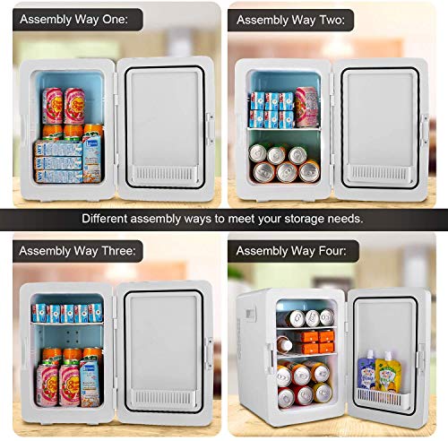 20L Mini Fridge, Mini Freezer, Large Capacity Compact Cooler and Warmer with Digital Thermostat Display and Control Temperature, Single Door Mini Fridge Freezer for Cars, Road Trips, Homes, Offices.