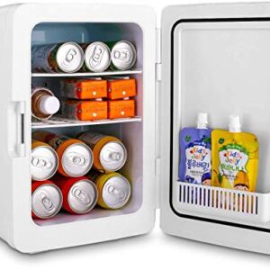 20L Mini Fridge, Mini Freezer, Large Capacity Compact Cooler and Warmer with Digital Thermostat Display and Control Temperature, Single Door Mini Fridge Freezer for Cars, Road Trips, Homes, Offices.