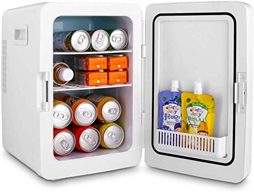 20L Mini Fridge, Mini Freezer, Large Capacity Compact Cooler and Warmer with Digital Thermostat Display and Control Temperature, Single Door Mini Fridge Freezer for Cars, Road Trips, Homes, Offices.