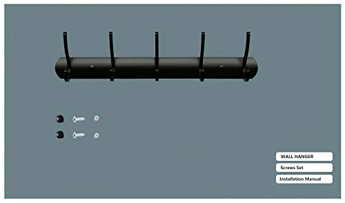 Haocute Wall Mounted Coat Rack Heavy Duty Coat Hooks with 5 Metal Hooks, 15 Inch Coat Hook Rail for Entryway, Kitchen, Bathroom, Living Room, Bedroom