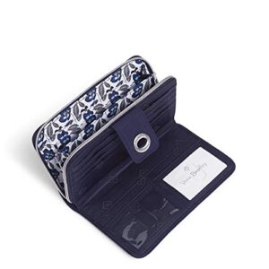 Vera Bradley Women's Performance Twill Turnlock Wallet With RFID Protection, Classic Navy, One Size