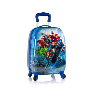 marvel avengers hardside spinner rolling luggage for kids - 18 inch(blue)