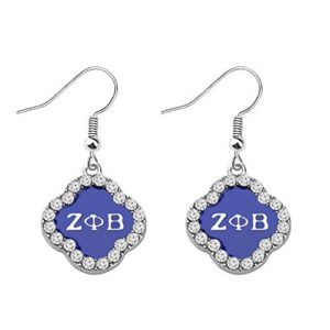 bauna sorority jewelry rhinestone earring beaded bracelet zeta greek gift women necklace (rhinestone earring)