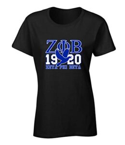 zeta phi beta sorority collage graphic t shirt black extra large