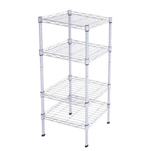 samanoya 4-shelf storage rack,adjustable heavy duty storage shelving unit,steel organizer wire rack use for kitchen pantry laundry garage closet utility (13.77" l x 9.84" w x 31.5" h)