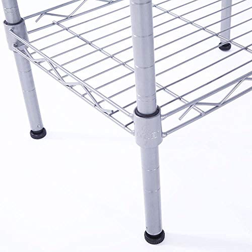 samanoya 4-Shelf Storage Rack,Adjustable Heavy Duty Storage Shelving Unit,Steel Organizer Wire Rack Use for Kitchen Pantry Laundry Garage Closet Utility (13.77" L x 9.84" W x 31.5" H)