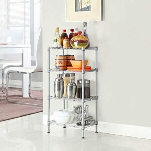 samanoya 4-Shelf Storage Rack,Adjustable Heavy Duty Storage Shelving Unit,Steel Organizer Wire Rack Use for Kitchen Pantry Laundry Garage Closet Utility (13.77" L x 9.84" W x 31.5" H)